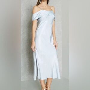 Bardot Elegant Light Blue Satin Dress